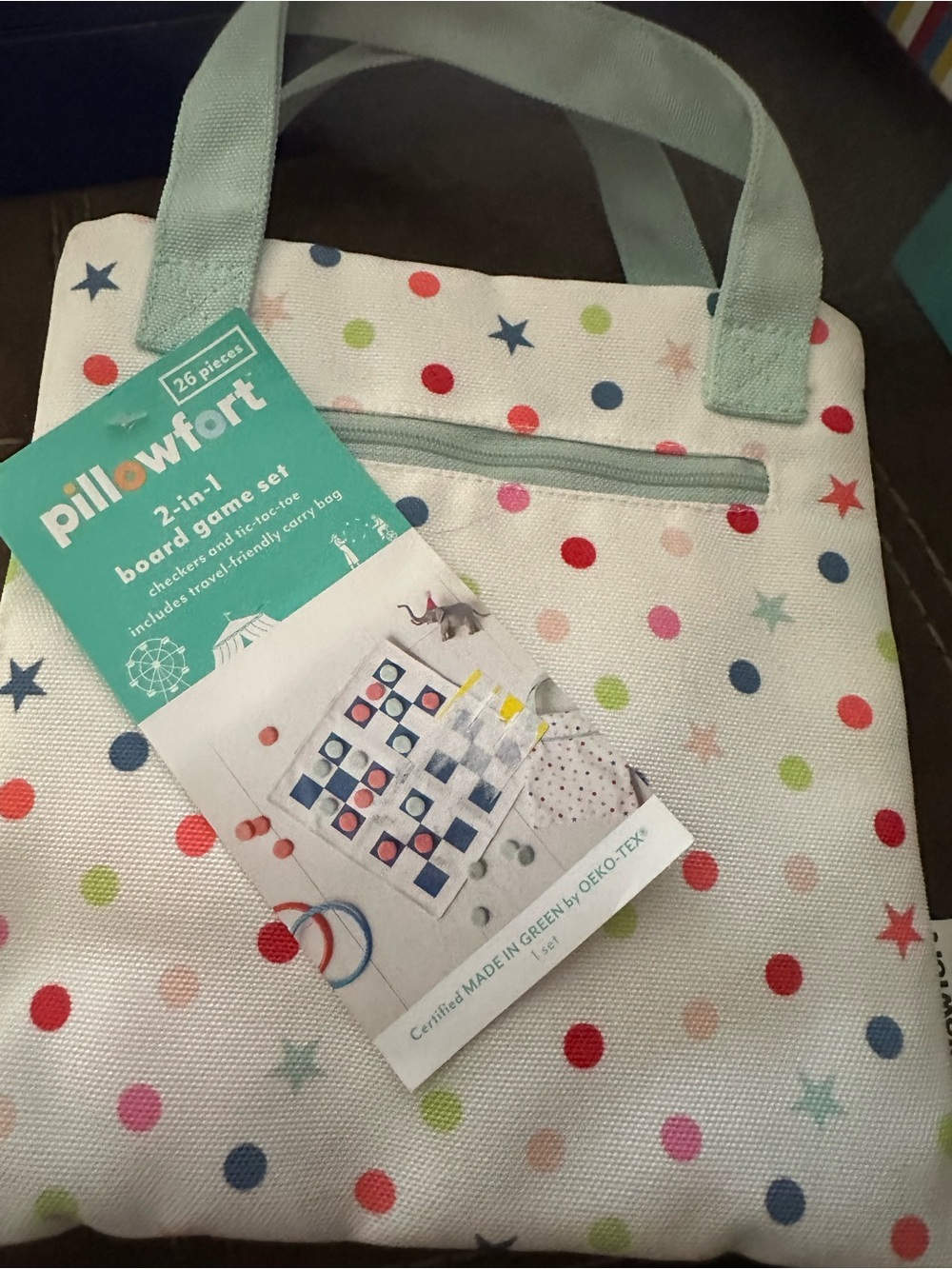 Pillowfort Kids Polka Dot Travel Game Bag set